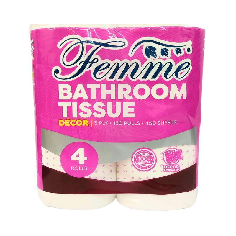 Femme Bathroom Tissue 3 Ply 4 Rolls