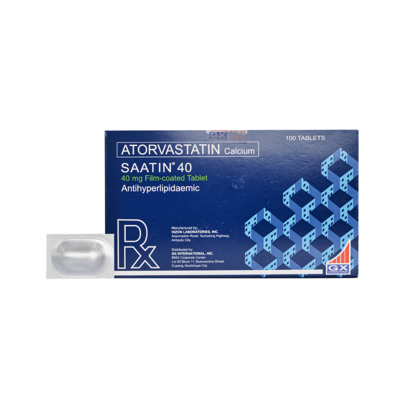 Saatin 40 Atorvastatin Calcium 40mg Film-Coated Tablet By 1's