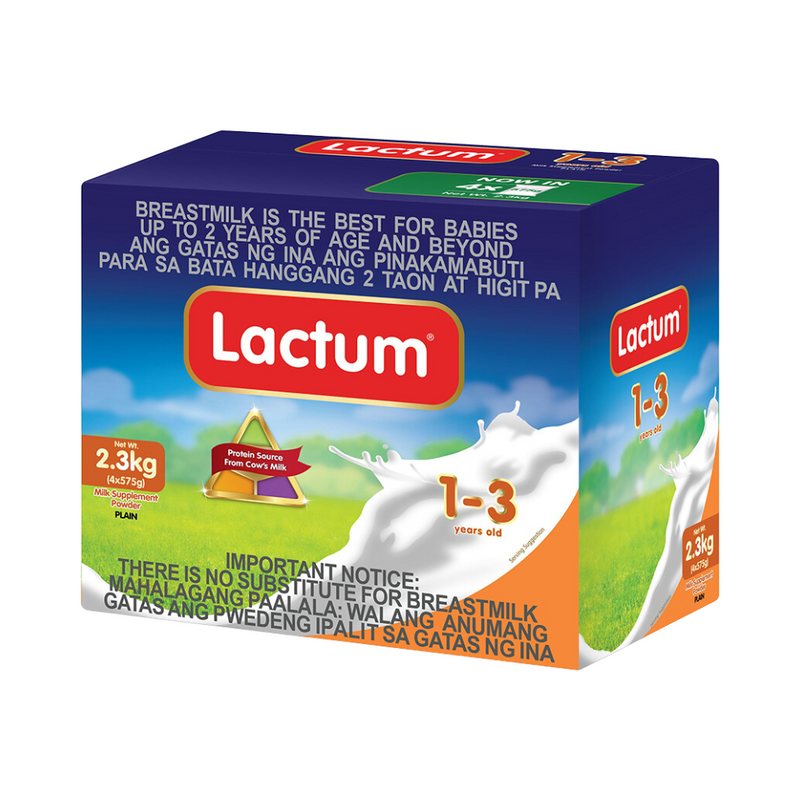 Lactum 1-3yrs Old Milk Supplement Powder Plain 2.3kg