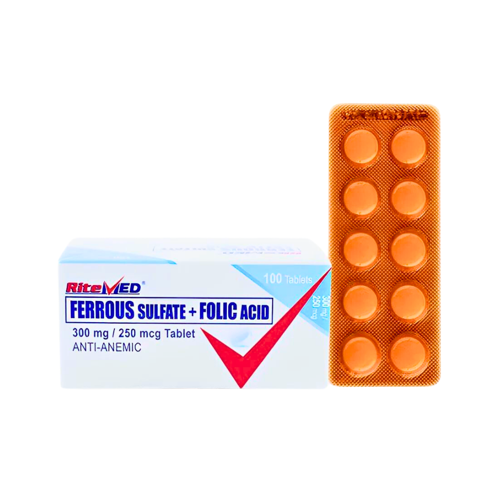 Ritemed Iron Folic 300mg 250mcg Tablet By 10 s