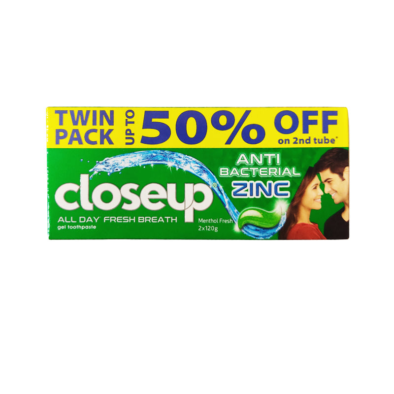 Close Up Anti-Bacterial Toothpaste Menthol Fresh Value Twin Pack 120g x 2's