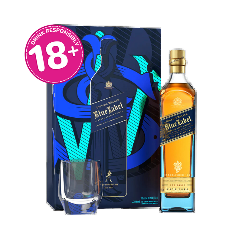 Johnnie Walker Whisky Blue Label 750ml Gift Pack