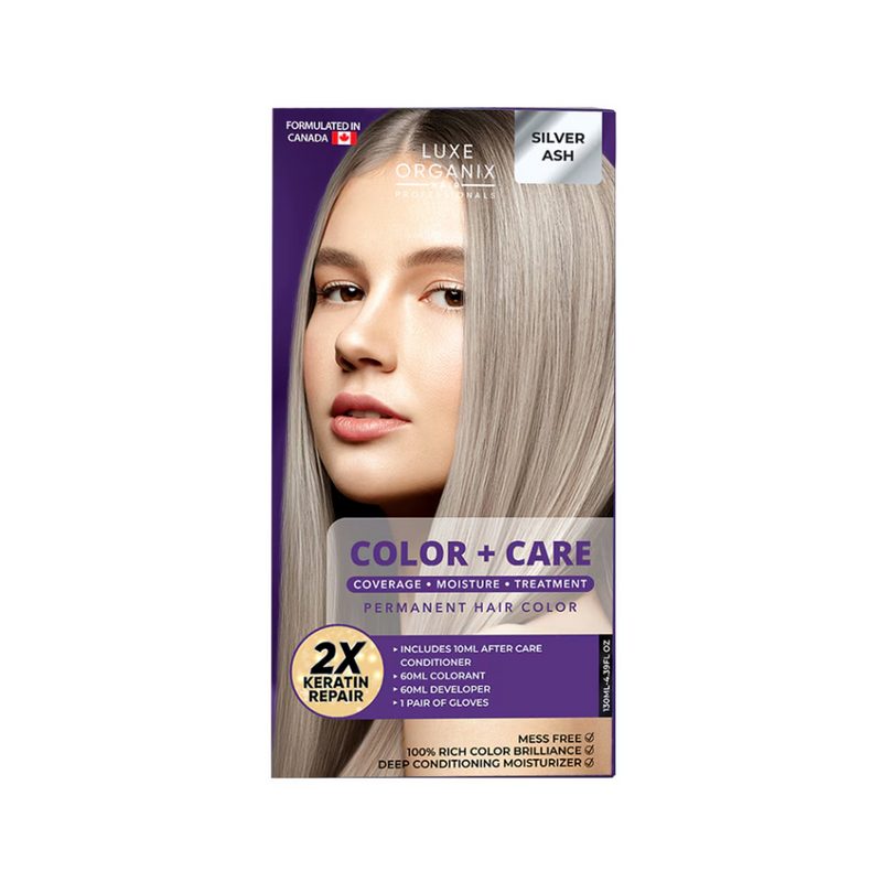 Luxe Organix Keratin Hair Color + Care Silver Ash 130ml