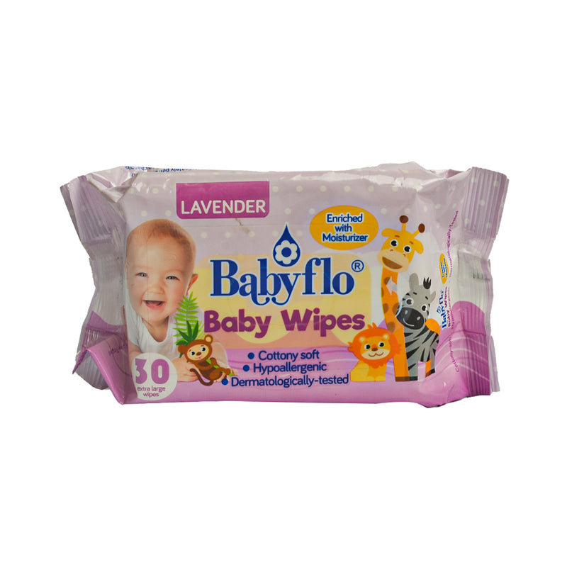 Babyflo Baby Wipes Lavender 30's