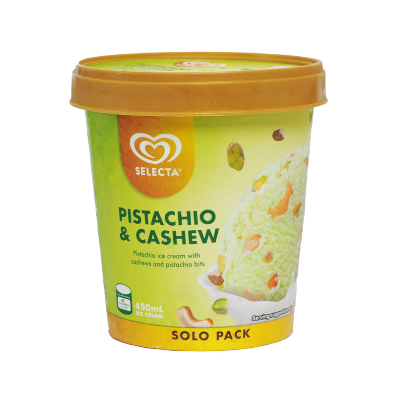 Selecta Solo Pack Ice Cream Pistachio & Cashew 450ml