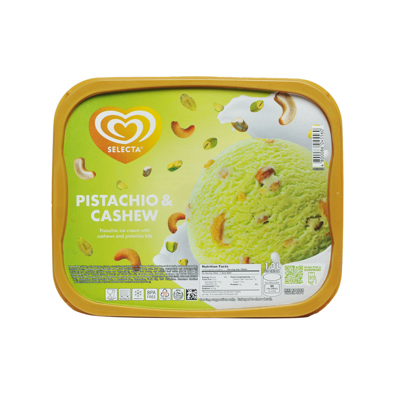 Selecta Ice Cream Pistachio And Cashew 1.3L