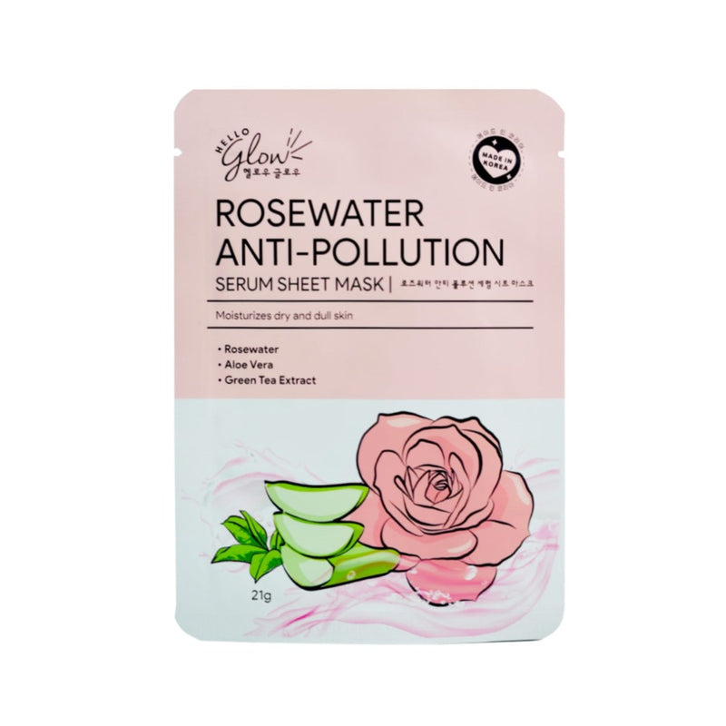 Hello Glow Serum Sheet Mask Rosewater Anti-Pollution