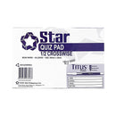 Star Quiz Pad With Plastic 1/2 Crosswise 80 Leaves