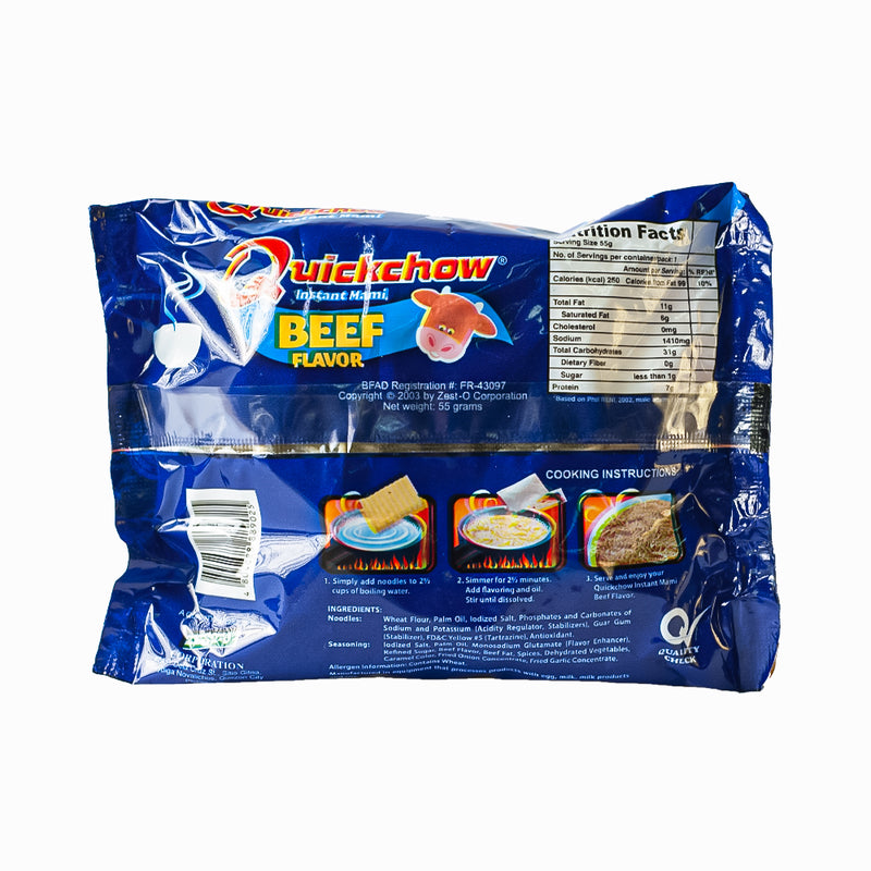 Quickchow Instant Mami Noodles Beef 55g