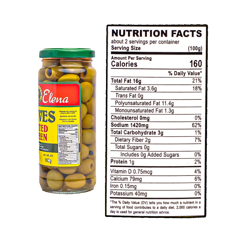 Doña Elena Pitted Green Olives 310g