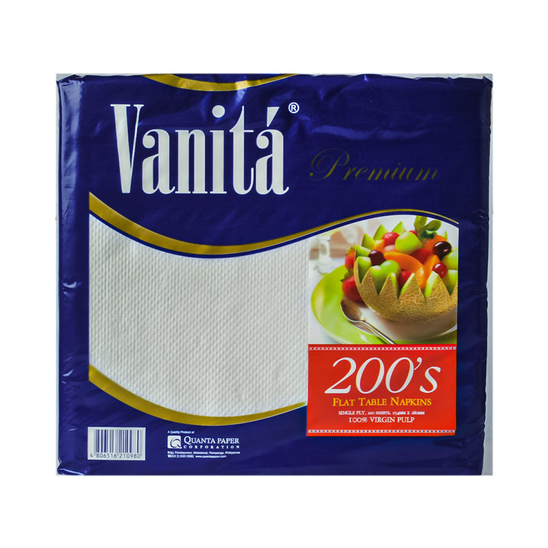 Vanita Flat Table Napkin Flat 1 Ply 200 Sheets