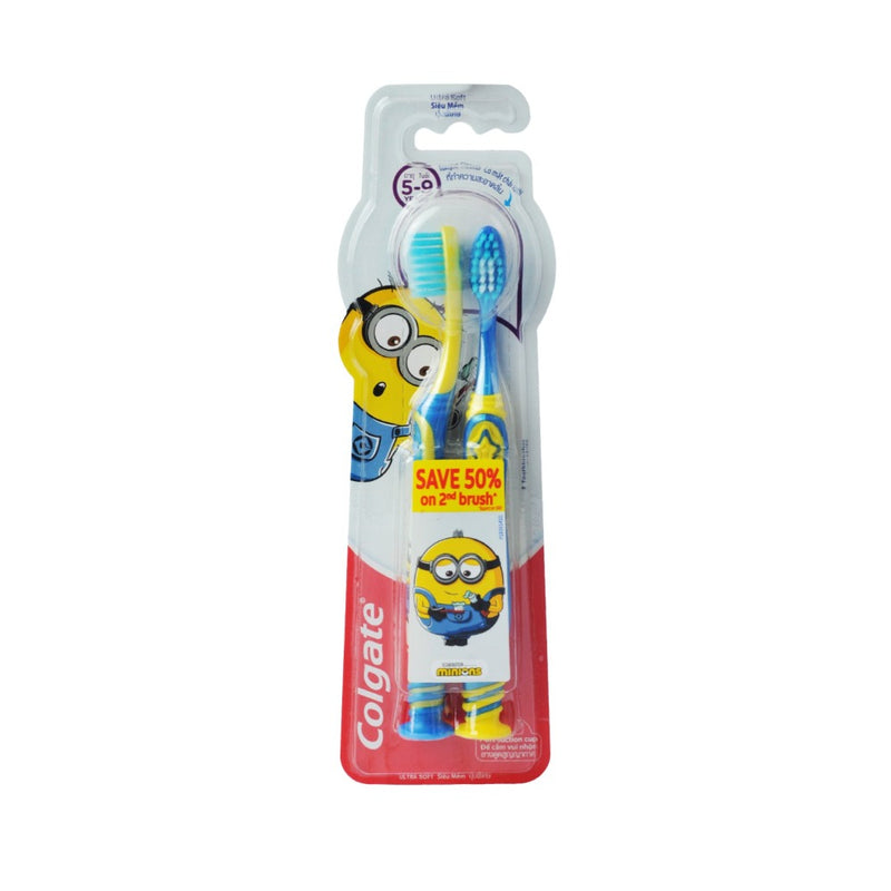 Colgate Toothbrush Smiles Youth Minions 6+ Twin Extra Soft