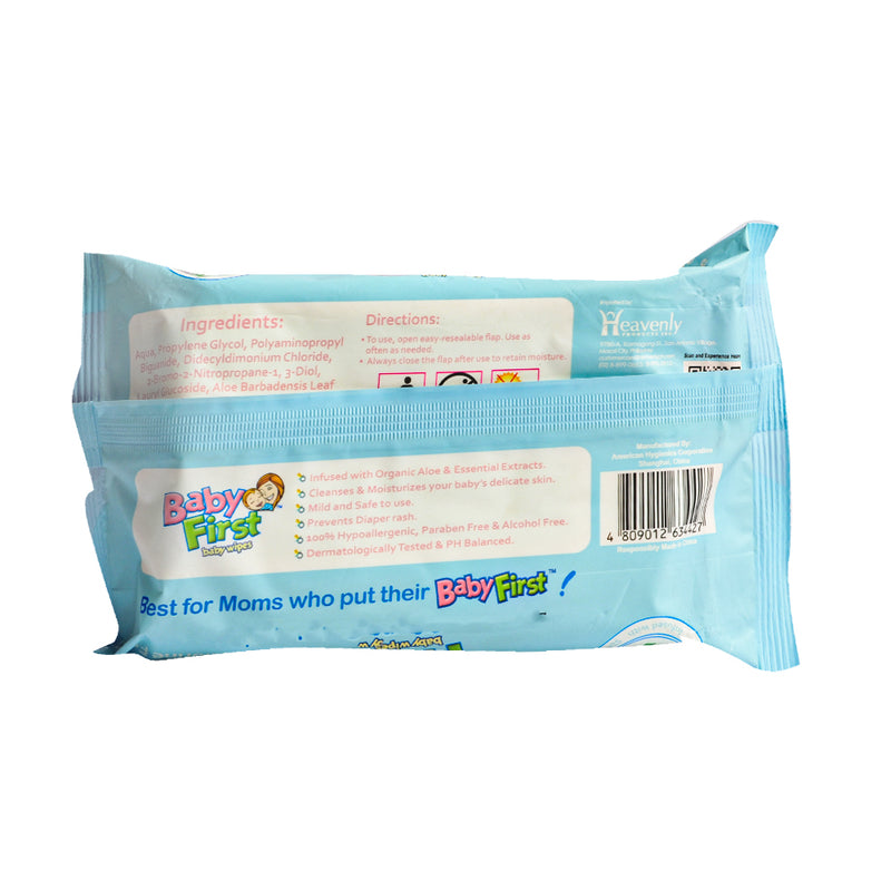 Baby First Baby Wipes Unscented 60's