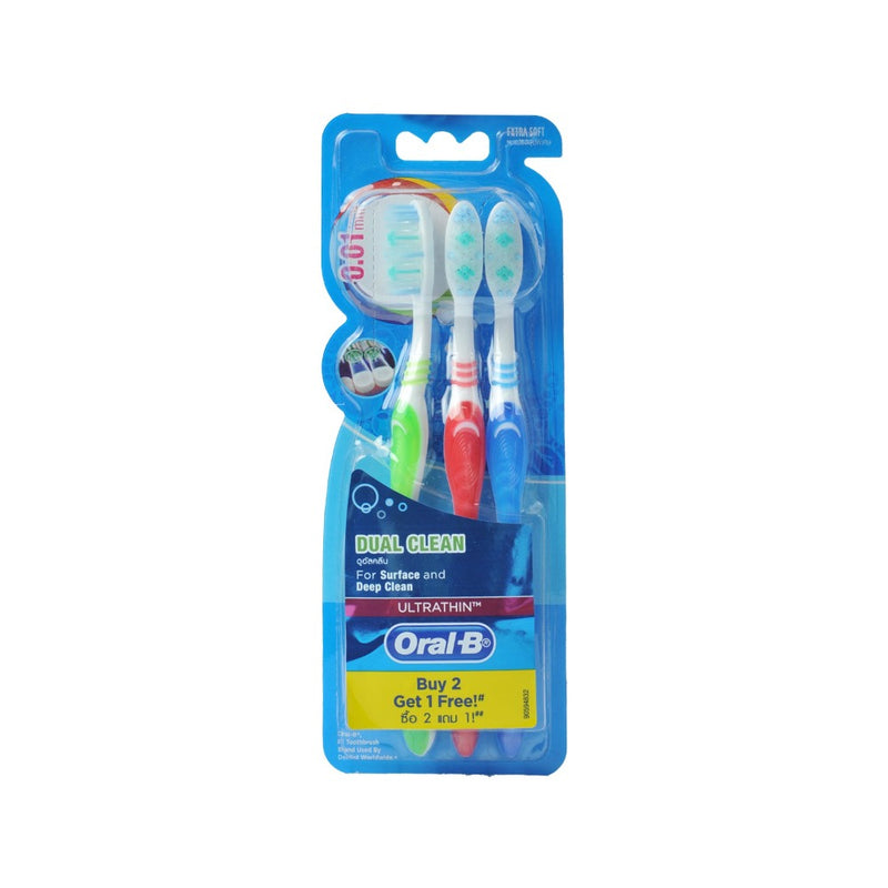 Oral-B Toothbrush Ultra Thin Dual Clean Extra Soft 2 + 1's