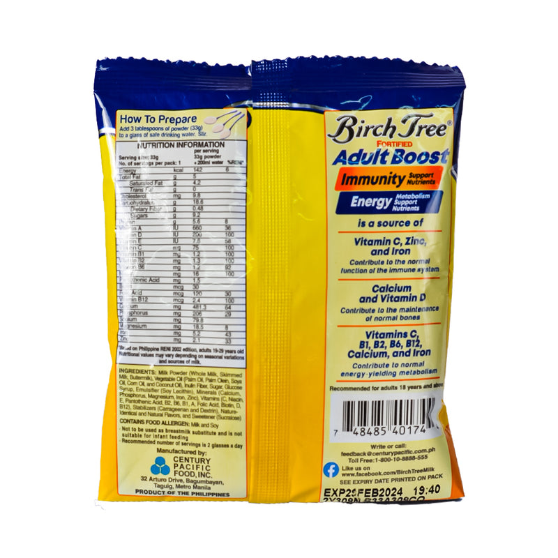 Birch Tree Fortified Adult Boost 33g 3's + 1 Free