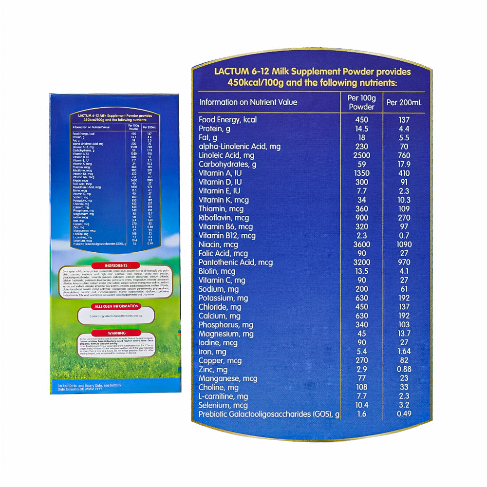 Lactum 6 12 Months Milk Supplement Powder Plain 1 15kg Lactum 6 12 Months Milk Supplement Powder Plain 1 15kg