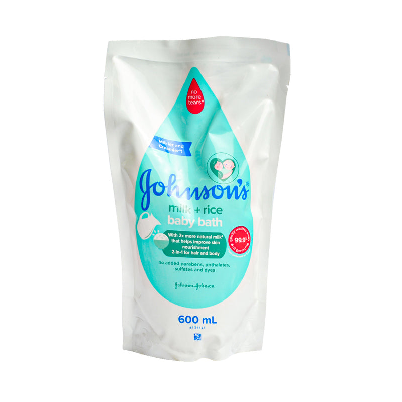 Johnson's Baby Bath Milk + Rice Refill 600ml