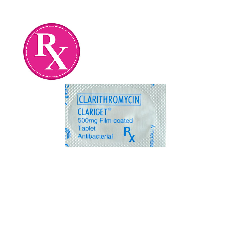 Clariget Clarithromycin 500mg Film-Coated Tablet By 1's