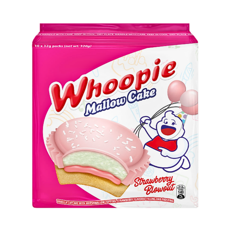 Whoopie Marshmallow Strawberry Blow Out 32g x 10's
