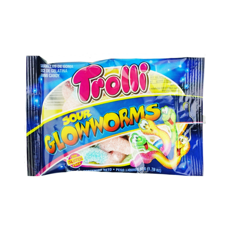 Trolli Gummy Candy Sour Glow Worm 50g