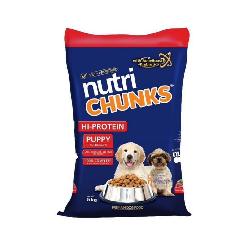 Nutri Chunks Hi-Protein Puppy Dogfood Lamb + Chicken Liver + Milk Flavor 5kg