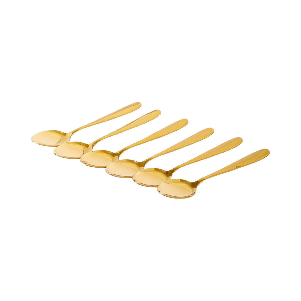 Ideal Living 6pc Stainless Steel Teaspoon Gold 15cm