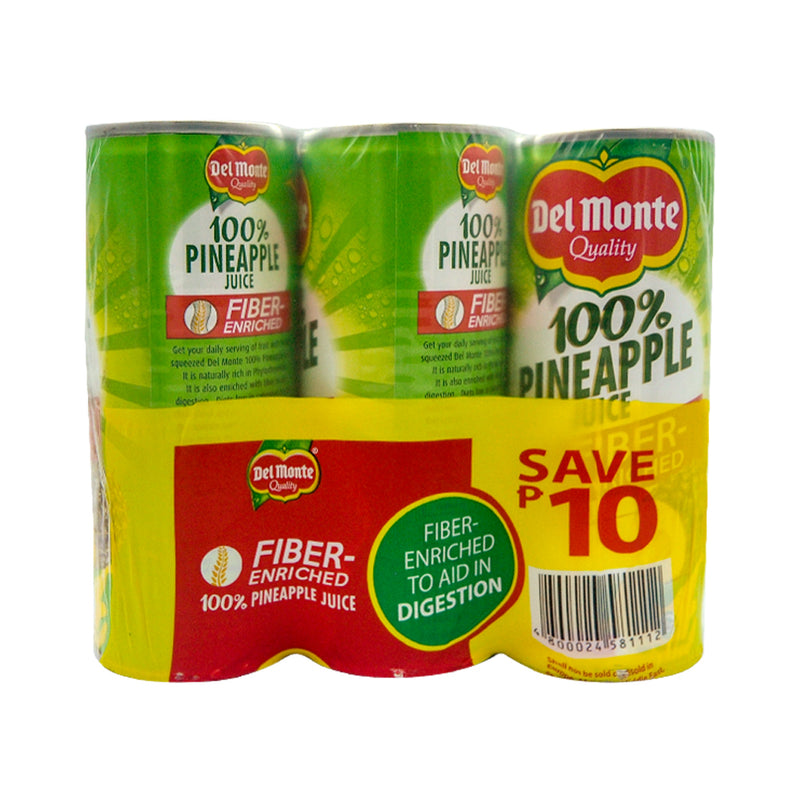 Del Monte 100% Pineapple Juice Fiber-Enriched 220ml x 6's