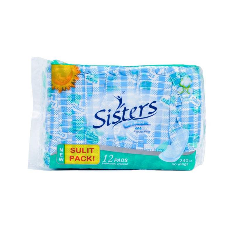 Sisters Napkin Day Use Silk Floss Singles Non Wings Family Pack 12 Pads
