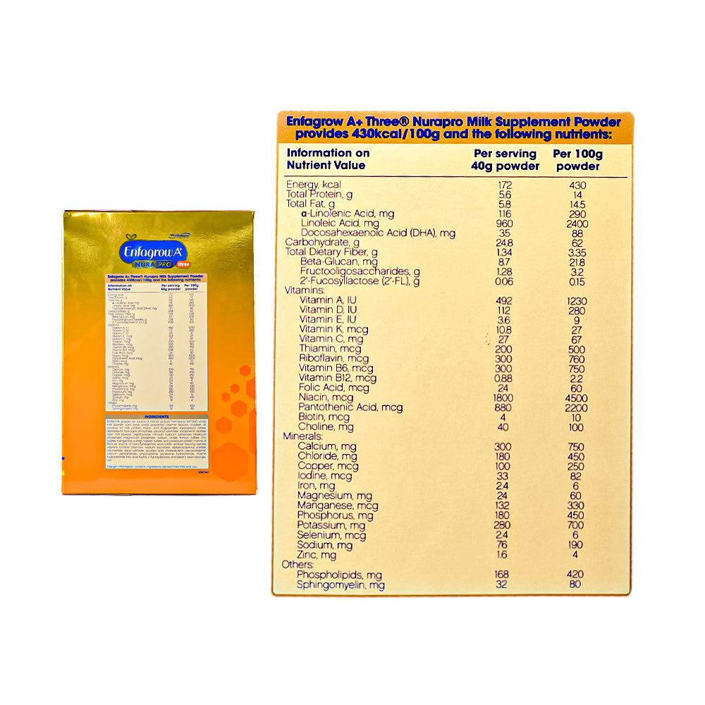 Enfagrow a+ 3 sales nutrition facts