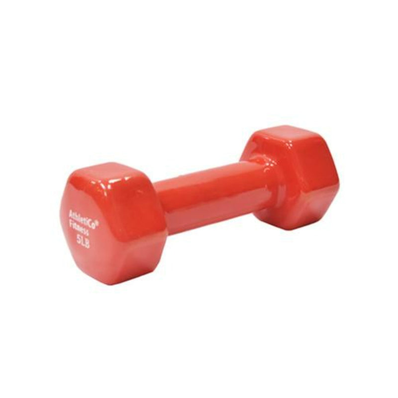 Athletico Sports and Fitness Red / 5lbs Athletico Vinyl Dumbbell