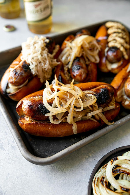 Grilled Beer Brats With Kraut
