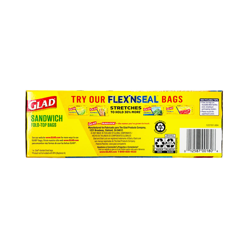 Glad Fold-Top Sandwich Bags 180's
