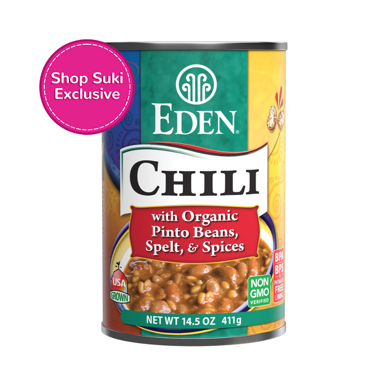 Eden Chili With Organic Pinto Beans Spelt And Spices 411g