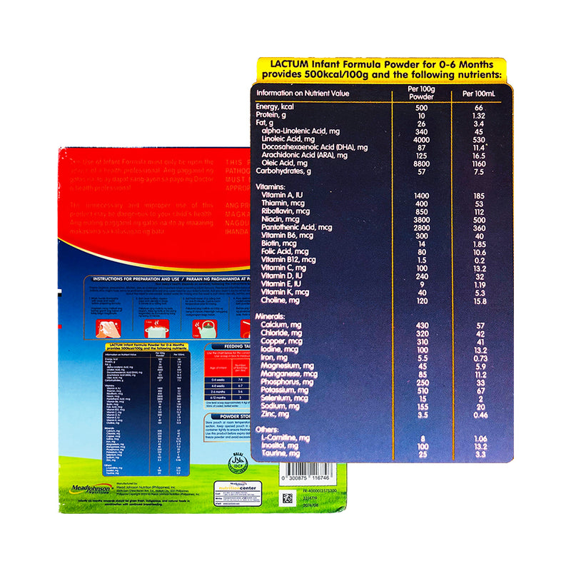 Lactum 0-6 Months Infant Formula Powder Plain 350g