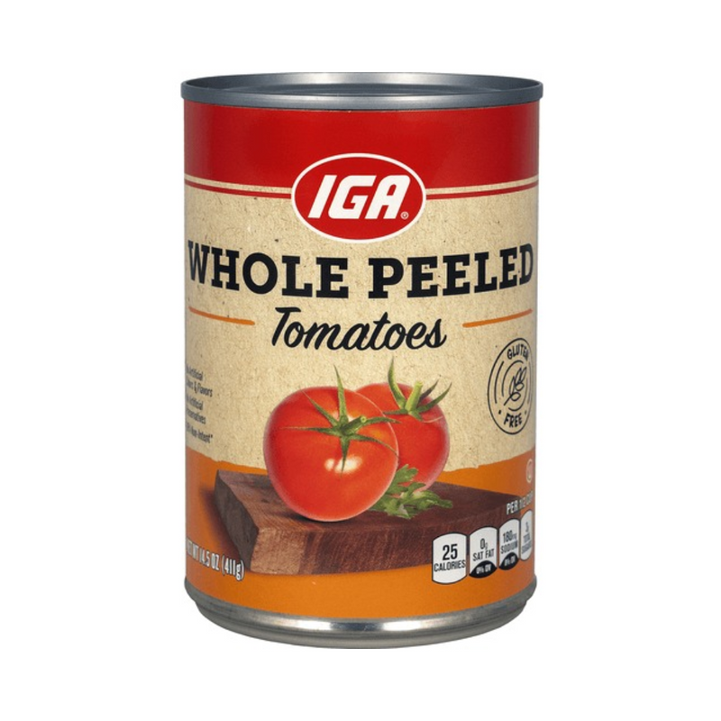 Iga Whole Peeled Tomatoes 411g