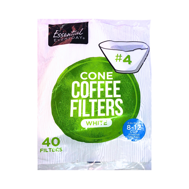 Essential Everyday Cone Coffee Filters White 40's