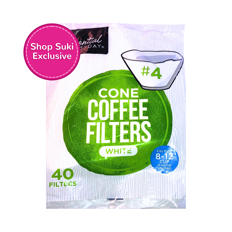 Essential Everyday Cone Coffee Filters White 40's