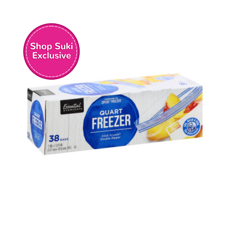 Essential Everyday Quart Freezer Double Zipper 38's