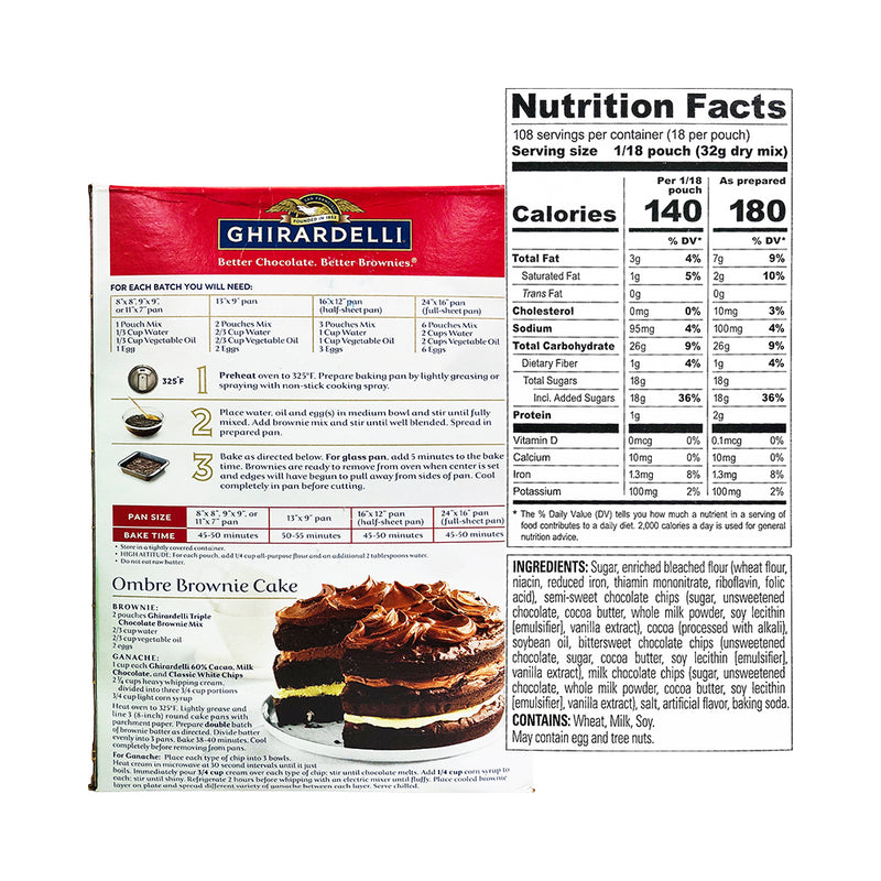 Ghirardelli Brownie Mix Triple Chocolate 3.4kg