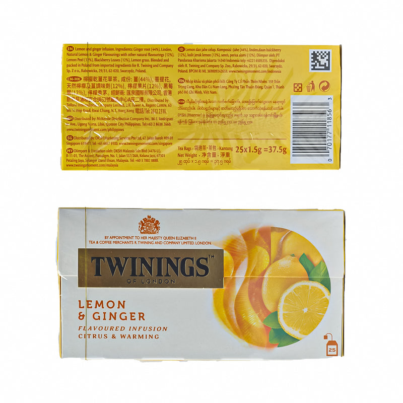 Twinings Infusion Tea Lemon and Ginger 1.5g x 25 Tea Bags