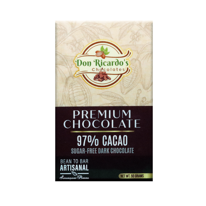 Don Ricardo's Premium 97% Cacao Sugar-Free Dark Chocolate 50g