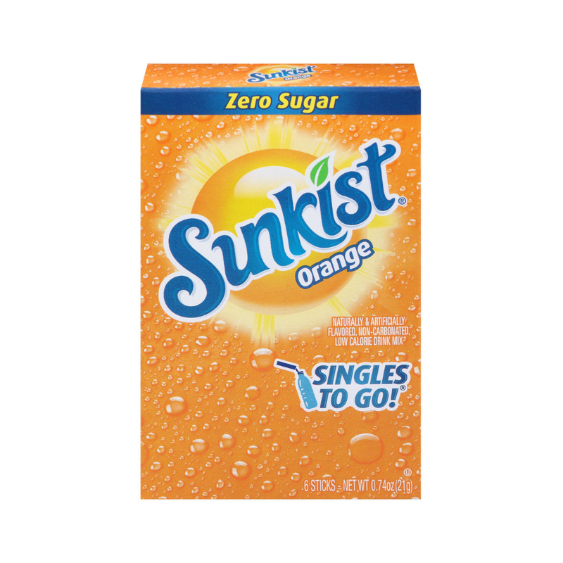 Sunkist Orange Singles To Go Zero Sugar 21g