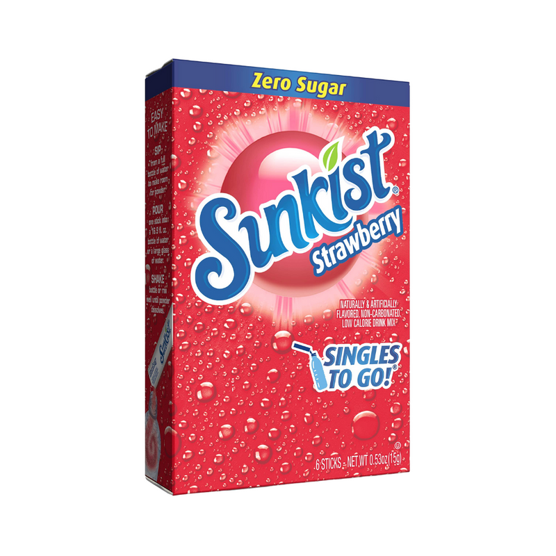 Sunkist Strawberry Singles To Go Zero Sugar 15g
