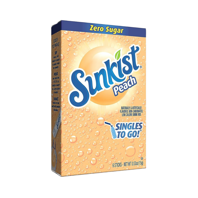 Sunkist Peach Singles To Go Zero Sugar 15g