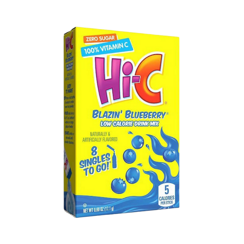 Hi-C Blazin Blueberry Singles To Go Low Calorie Drink Mix 17.1g