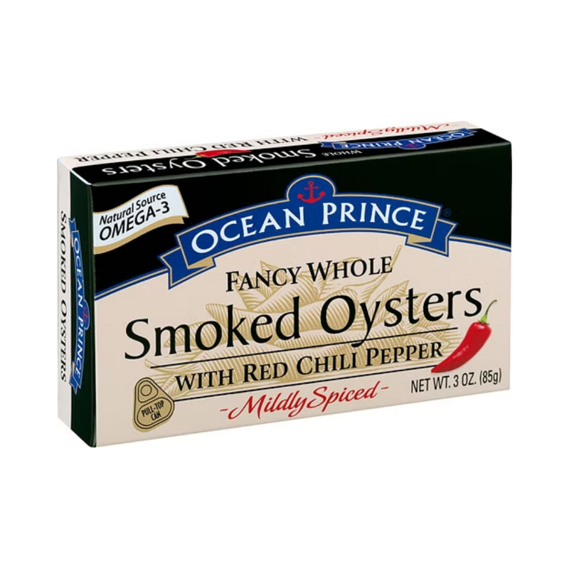 Ocean Prince Fancy Whole Smoke Oysters Mildly Spiced 85g