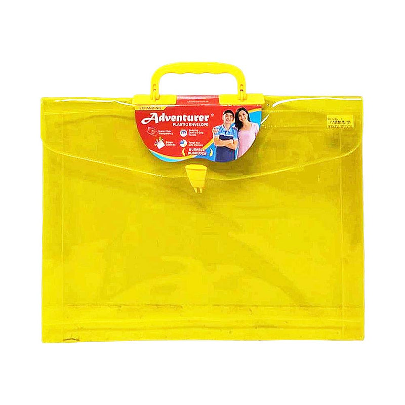 Expanding Colored Transparent Envelope With Handle Long