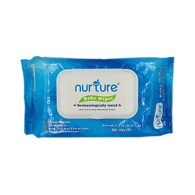 Nurture Baby Wipes Powder Fresh Scent 80's