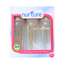 Nurture Feeding Bottle Classic Clear 8oz Gift Set 3's