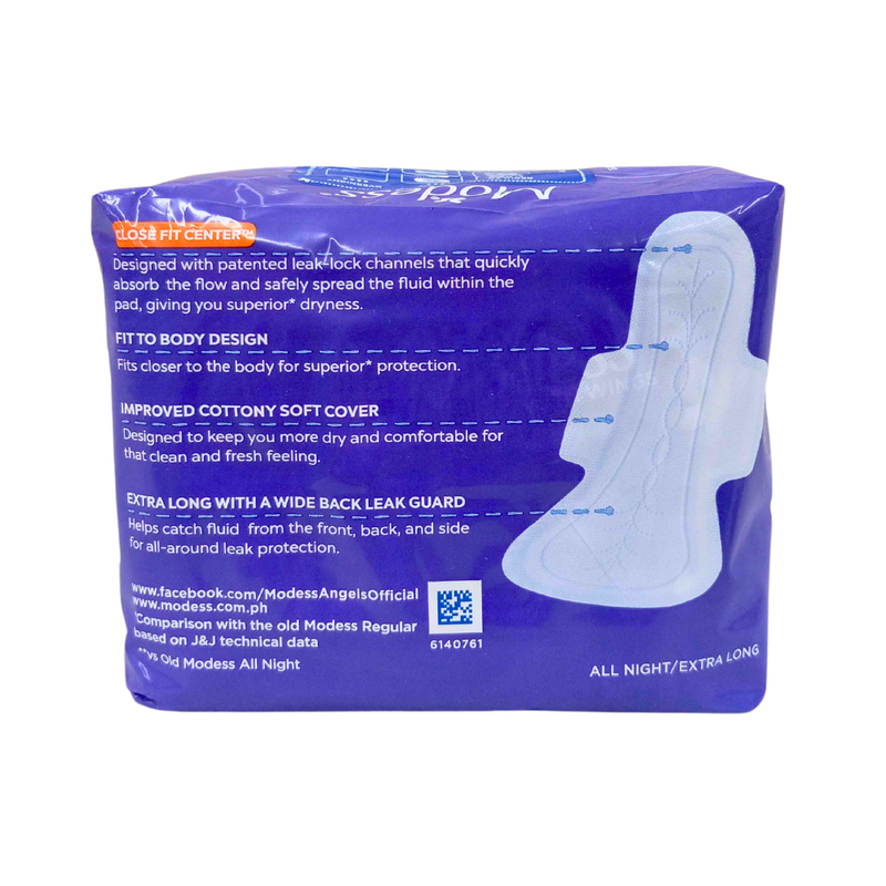 Modess All Night Sanitary Napkin With Wings Extra Long 4's